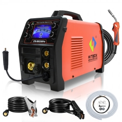 HITBOX 4 in 1 Aluminum MIG Welder, 200Amp 110V/220V Smart Control IGBT DC Inverter TIG Welder + MMA Stick Mix Gases Gasless Flux Solid Core Wire Welding Machine